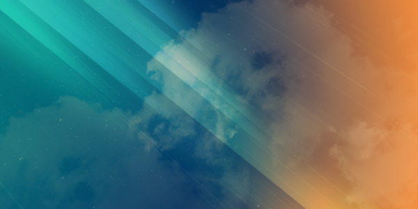 Clouds with a blue and orange overlay